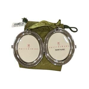 Vintage Pottery Barn Picture Frame Locket Ornament Silver Plated 2005